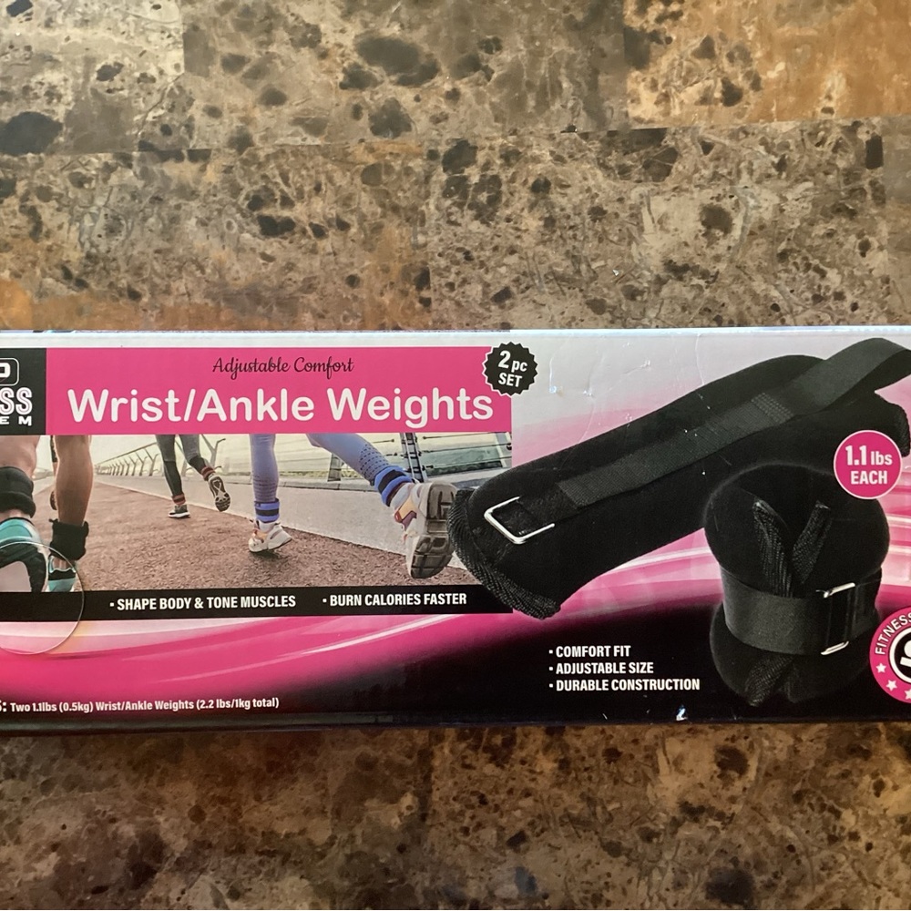 Wrist/Ankle Weights 2 PC Set 1.1 lbs Each Adjustable